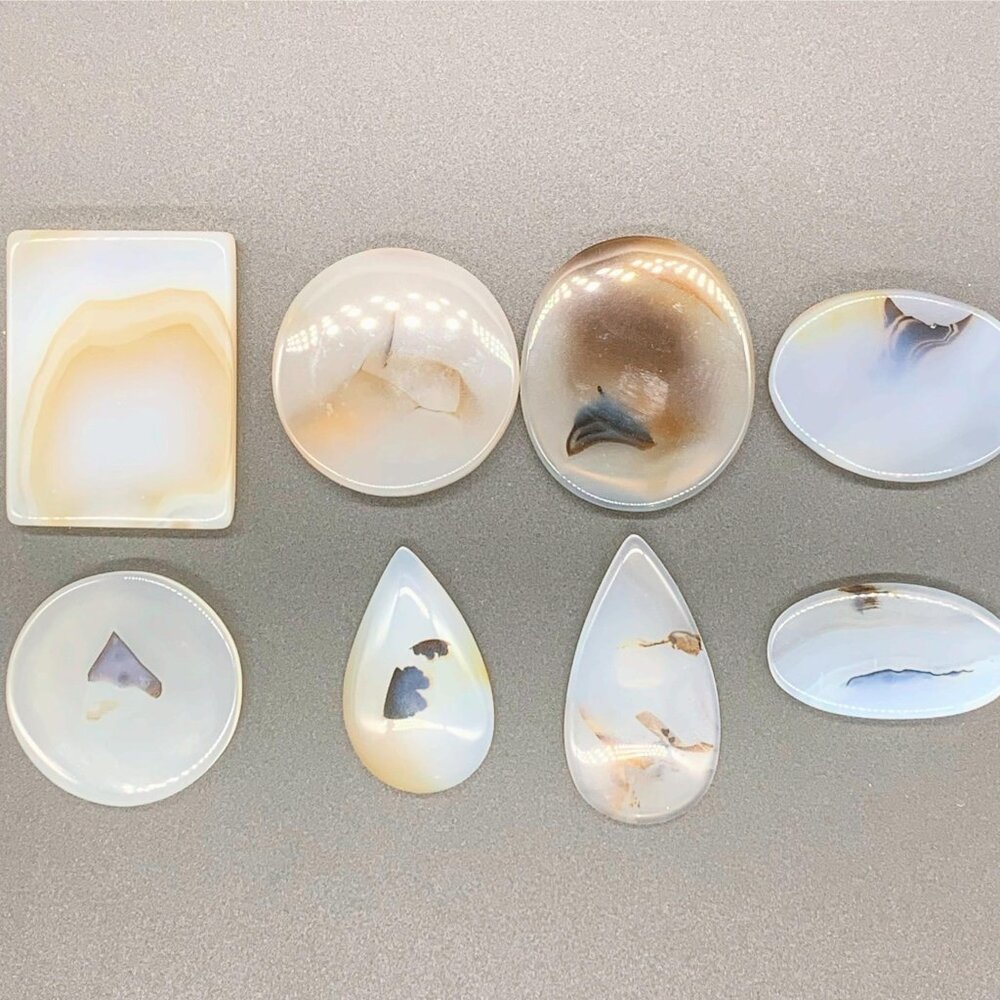 SALE!!! 8 PCS Natural Scenic Agate, Jewelry Making Stones, Set3